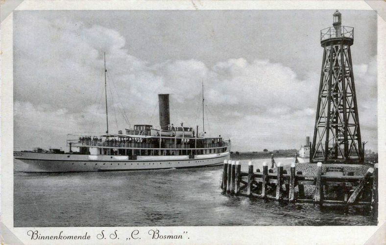 ss C. Bosman aankomst Enkhuizen met de ss van Hasselt op de achtergrond